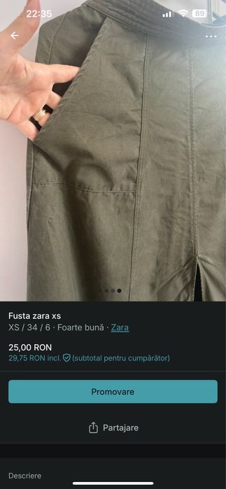 Fusta zara 34(xs)