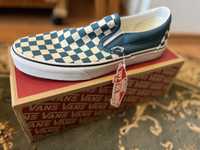 Vand Classic Slip-On - (Checkerboard) Blue Coral 10.5us/4reu