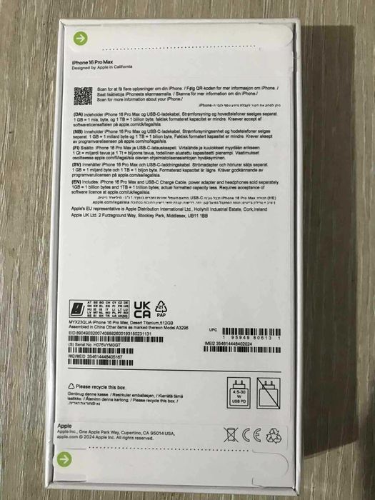 iPhone 16 pro max 512 GB nou la cutie liber pe toate retelele