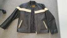 Geaca moto retro piele naturala