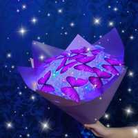 Светящиеся букет из бабочек сердечек подарок 8 марта тренд тик ток