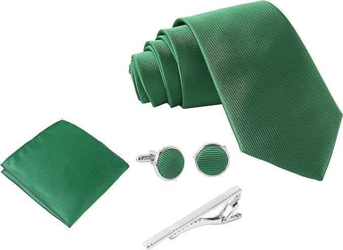 Комплект вратовръзка, кърпичка, игла и копчета за ръкавели