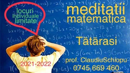 Matematica meditatii Tatarasi Iasi live