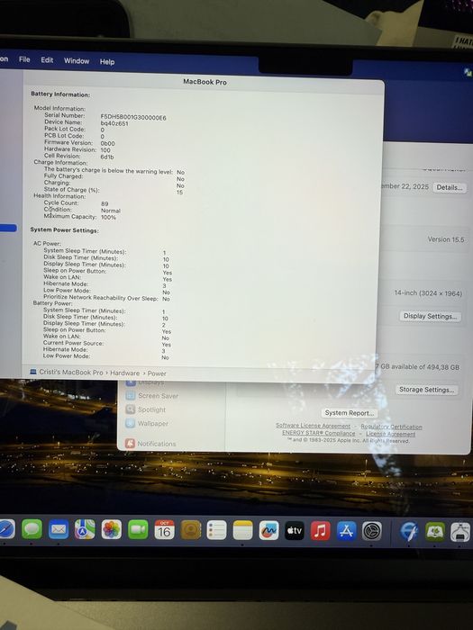 MacBook Pro 14” M4 16gb Ram 512gb SSD factura garantie impecabil Husa