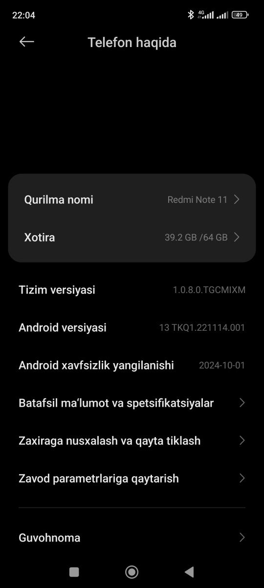 Redmi note 11 64gb