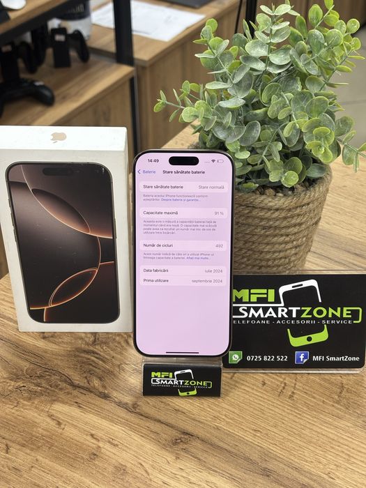 Iphone 16 Pro - Capacitate 256 gb - Sanatate baterie 91% - Garantie