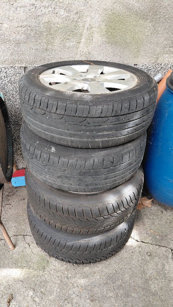 Продавам 4бр джанти с гуми за ауди и vw 5X112