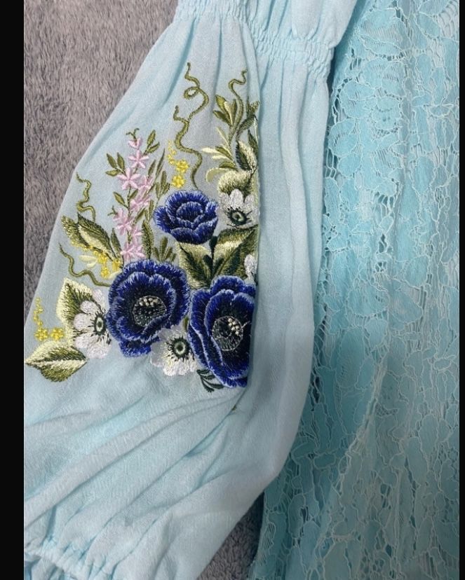 Rochie albastra din bumbac,Lehel