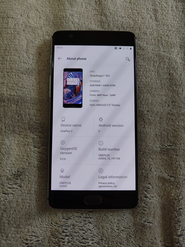 Oneplus 3 6gb ram, 64gb, model a3003