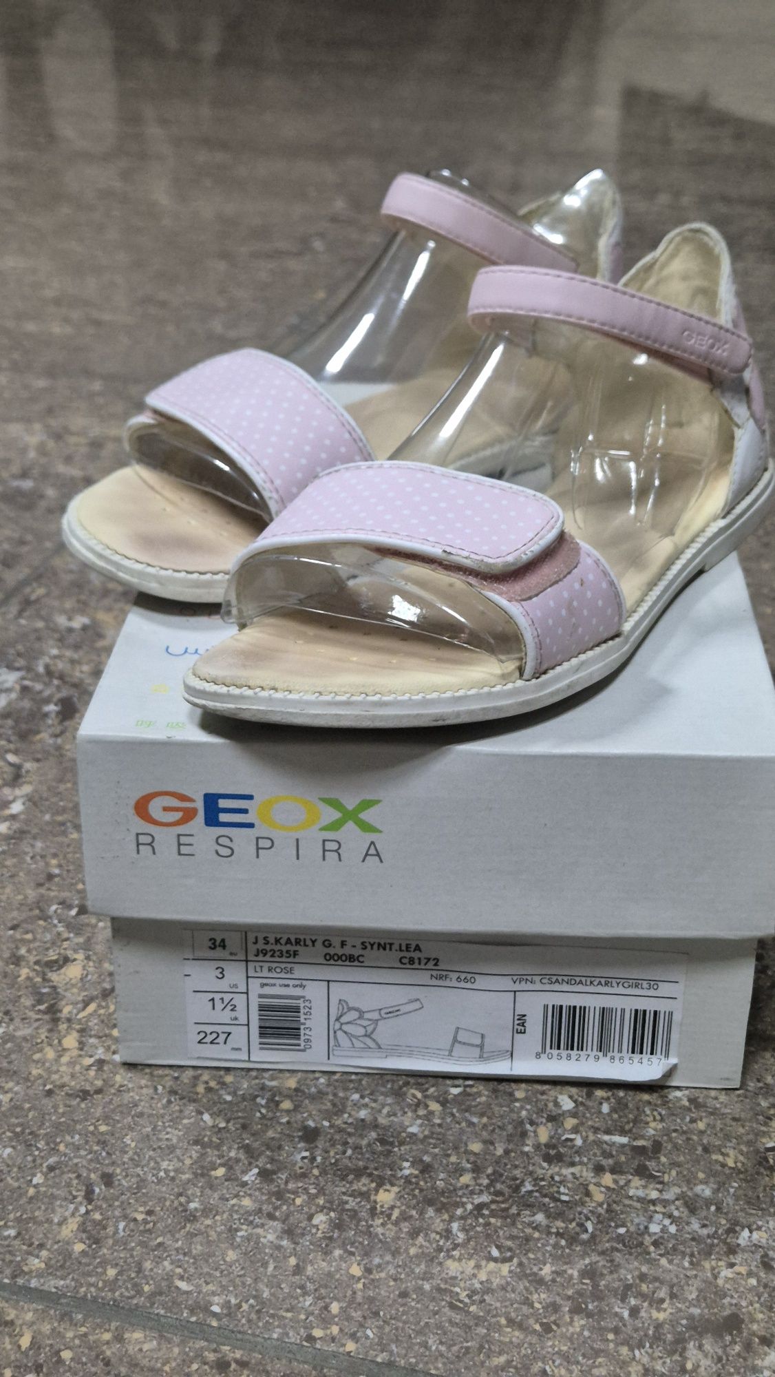 Босоножки Geox 34 размер (33 евро), 21.7 см