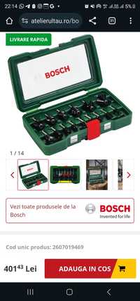 Bosch 2607019469 - Set cutite frezat, tija 8 mm, ambalaj plastic, 15 b