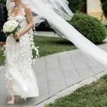 Rochie de mireasa + voal potrivita pt marimile XS si S