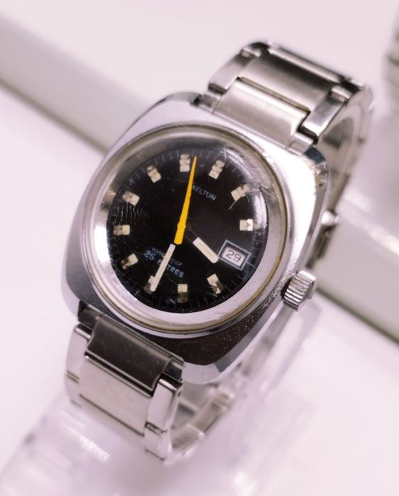 Ceas bărbătesc Kelton mecanic, mișcare M24, din anii 1970, oțel inox