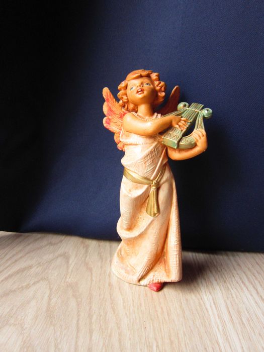 cadou rar Craciun Inger cu lira vintage Fontanini Angel Italia'70
