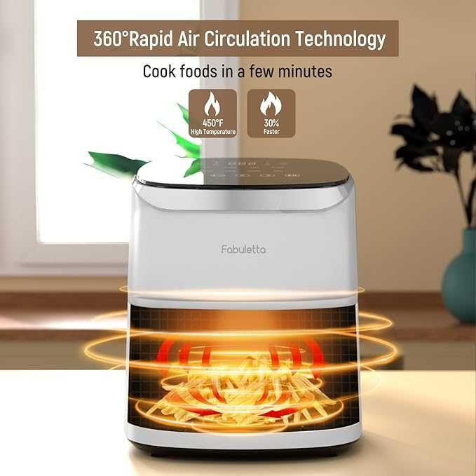 FABULETTA Air Fryers 4L, 1680W, 9 програми, цифров дисплей, ПРОМОЦИЯ
