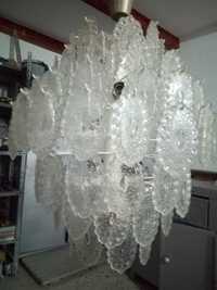 Lustra mare 75cm H / 55cm L , alb-transparent .