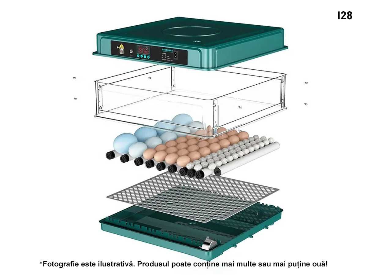 Incubator Automat pentru 130 ouă pui Clocitoare Rata Gisca Eclozator