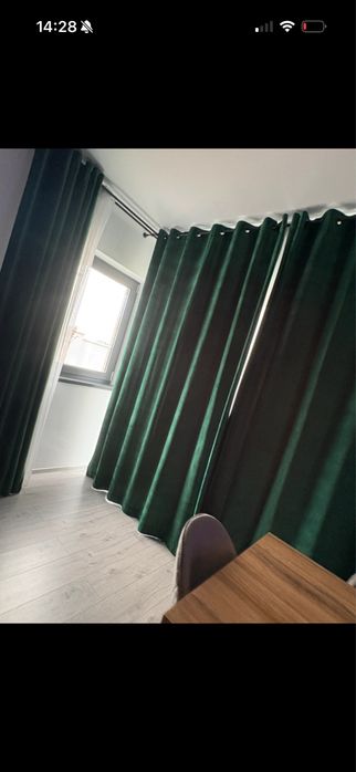 Draperie de Textura Groasa 90% Blackout Verde Calitate impecabilǎ