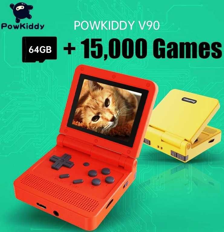 Портативна конзола POWKIDDY v90 3.0 Inch HD IPS 15000+игри