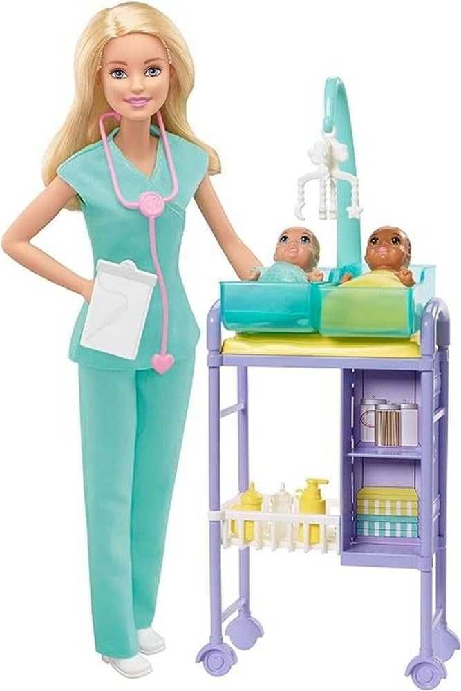 Barbie Кукла Барби доктор блондинка с младенцами