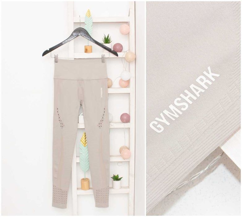 Gymshark дамски оригинален сиво-бежов безшевен клин висока талия S