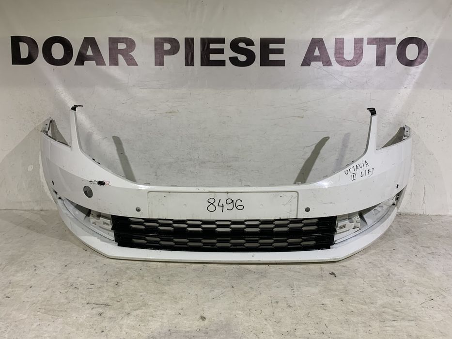 Bara fata Skoda Octavia 3, facelift, 2017, 2018, 2019, 2020, cod origine OE 5E0807221N, cu gauri pentru senzori de parcare (6).