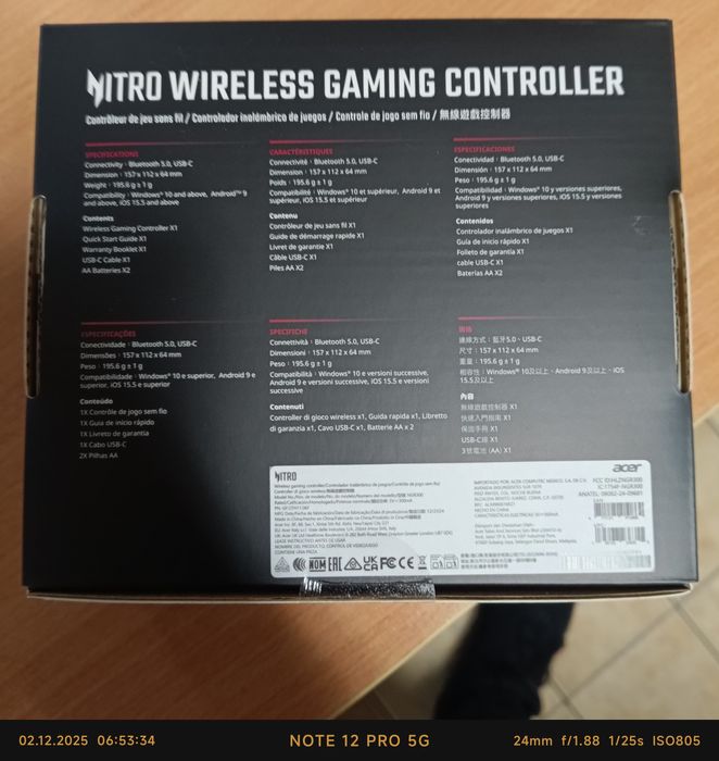 Безжичен геймпад Acer Nitro NGR300, черен - GP.OTH11.06F