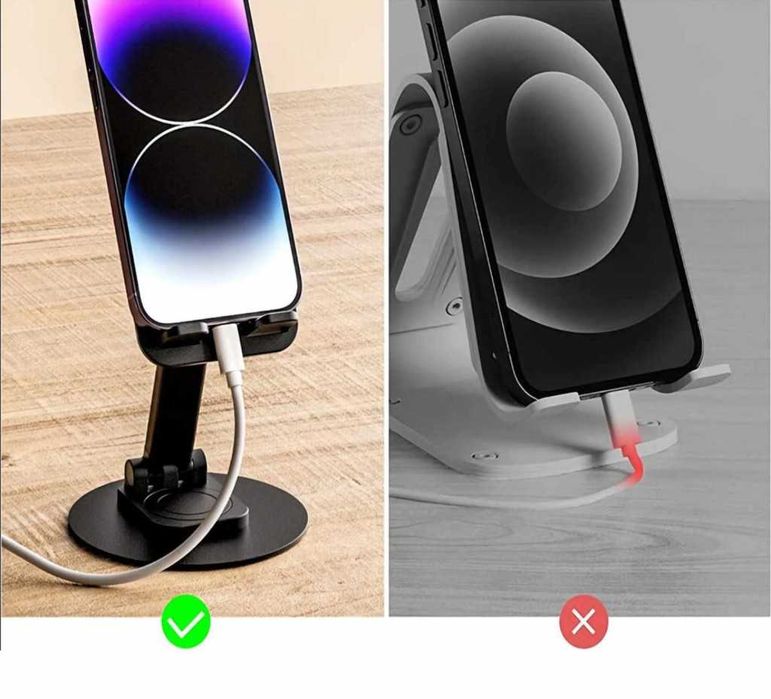 Алуминиева Стойка за телефон или таблет, за маса или бюро, Въртене 360