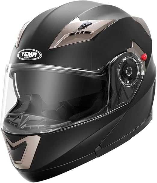 Cască modulară de motocicletă YEMA YM-925 negru mat, L 59-60