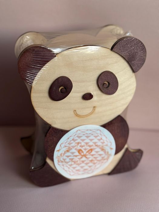 Коробочка деревянная панда для цветов