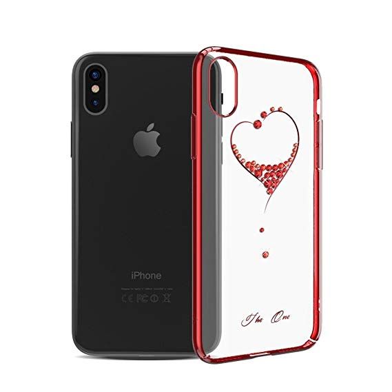 Husa Kingxbar pentru Apple iPhone X design Cristale Swarovski - Red