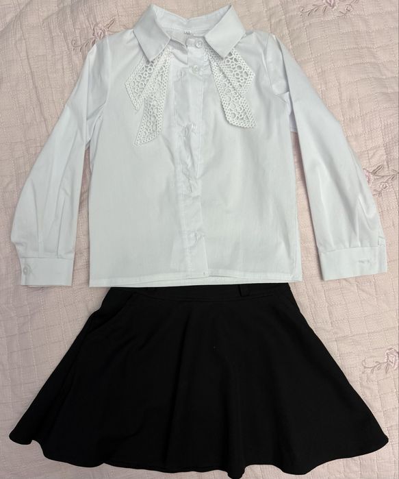 Продам белую рубашку + юбку!