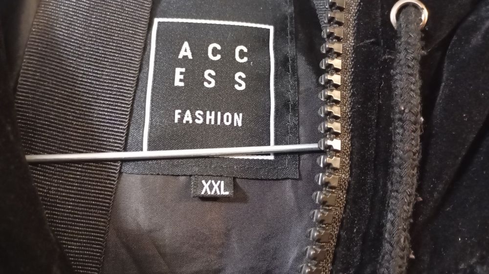 Черно зимно яке с качулка