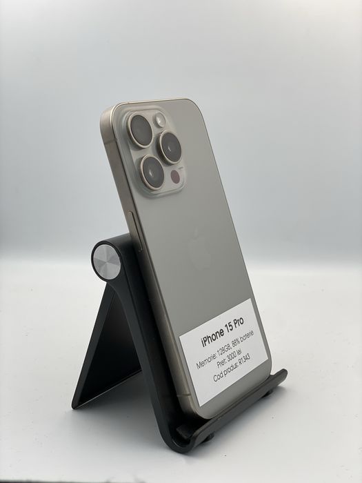 iPhone 15 Pro - 128GB memorie, 88% Baterie, 1 An Garantie