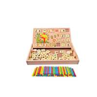 Tablita Montessori din lemn cu ceas, cifre , betisoare