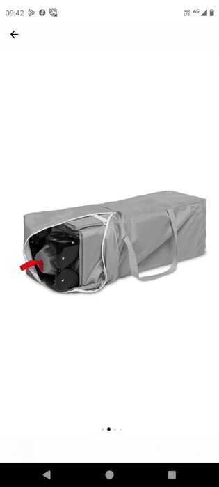 Pătuț demontabil gri pentru copii