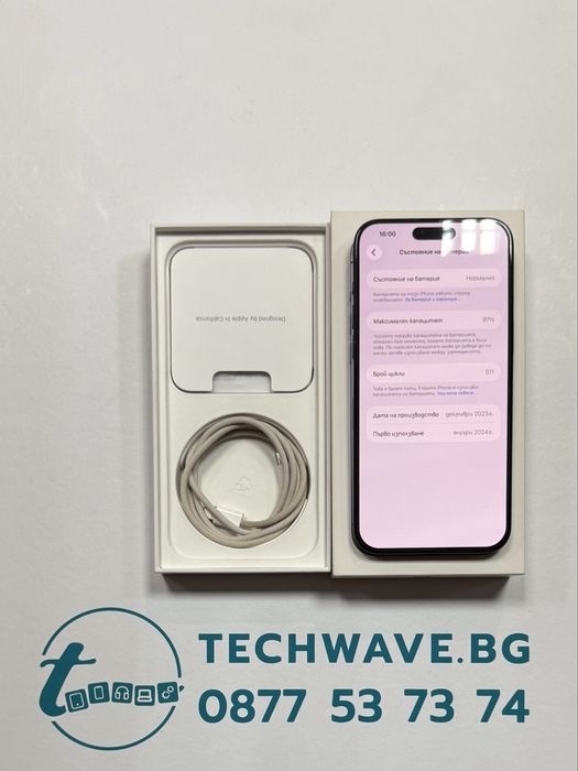 #Apple iPhone 15 Pro Max 256GB Blue Titanium , втора употреба