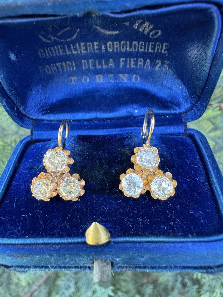 Cercei din aur si diamante