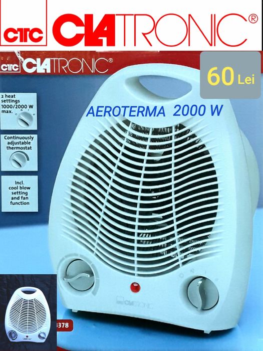 Aeroterme CLATRONIC 2000 W cu Temostat NOI - 60 Lei