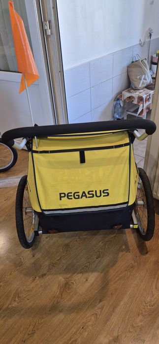 Remorca PEGASUS pt. bicicleta,  pt. 2 copii