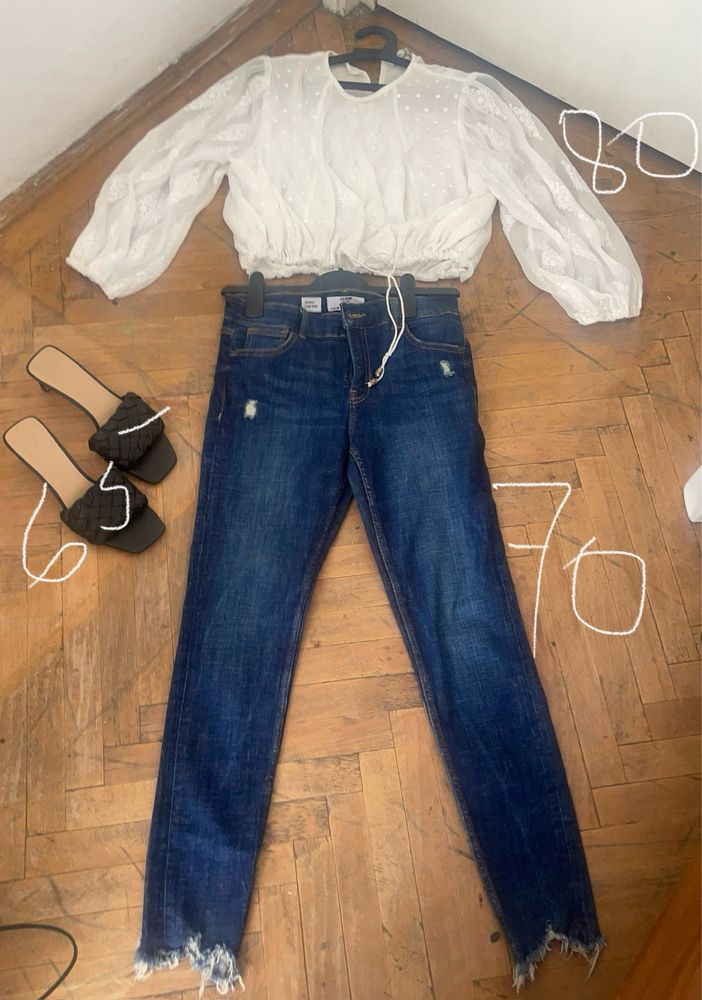 Jeans , fusta ,bluza,pantaloni,papuci dama noi vizionati toate pozele