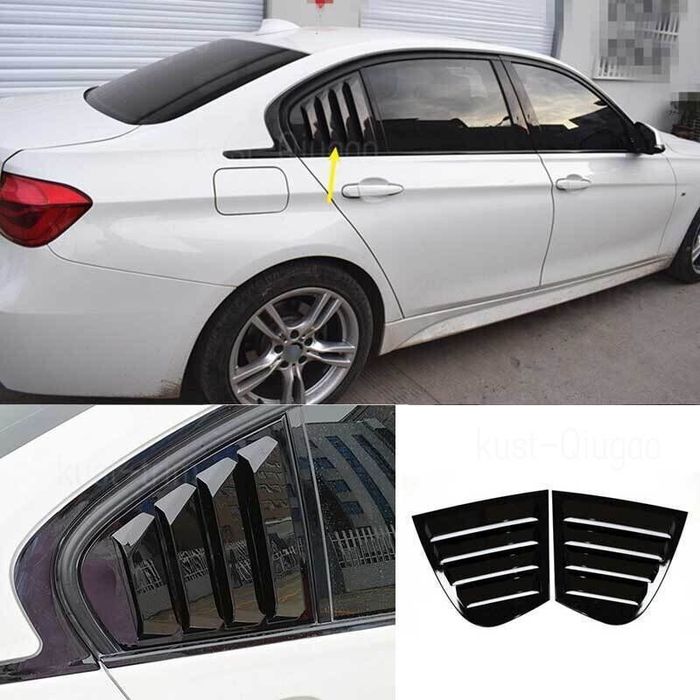 Тунинг Добавка Задни странични стъкла BMW F30– черни и карбон -М Визия