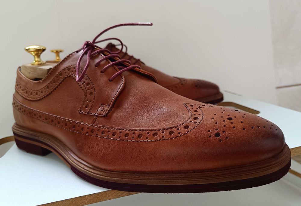 Pantofi derby 43 brogue ASOS NOU piele naturala moale