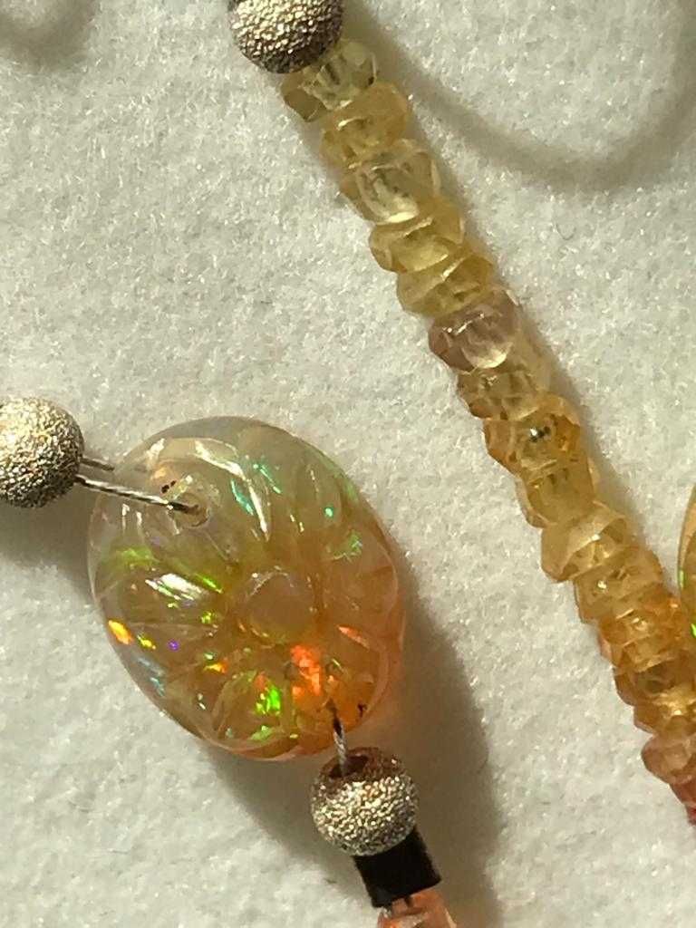 Set opal etiopian, safir galben, tanzanit, apatit, turmalina