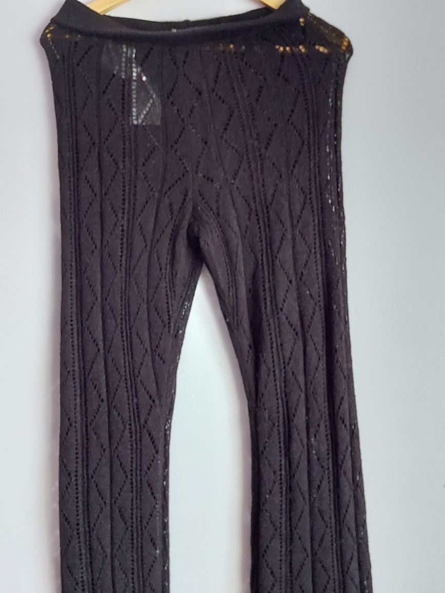 Pantaloni negri Amisu,tricotati, pentru plajă, M