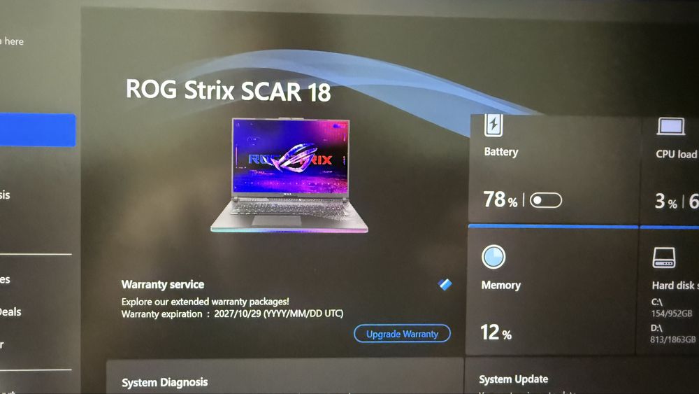 Laptop Asus Rog Strix Scar 18 model 2024 cu RTX 4080