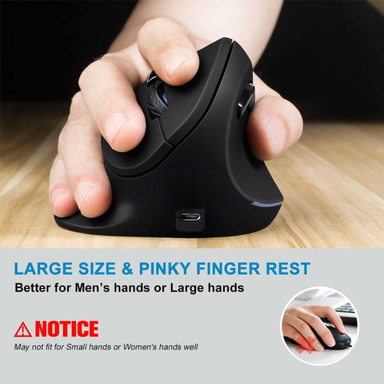 AUTLEY Vertical Ergonomic Rechargeable Wireless Mouse Вертикална Мишка