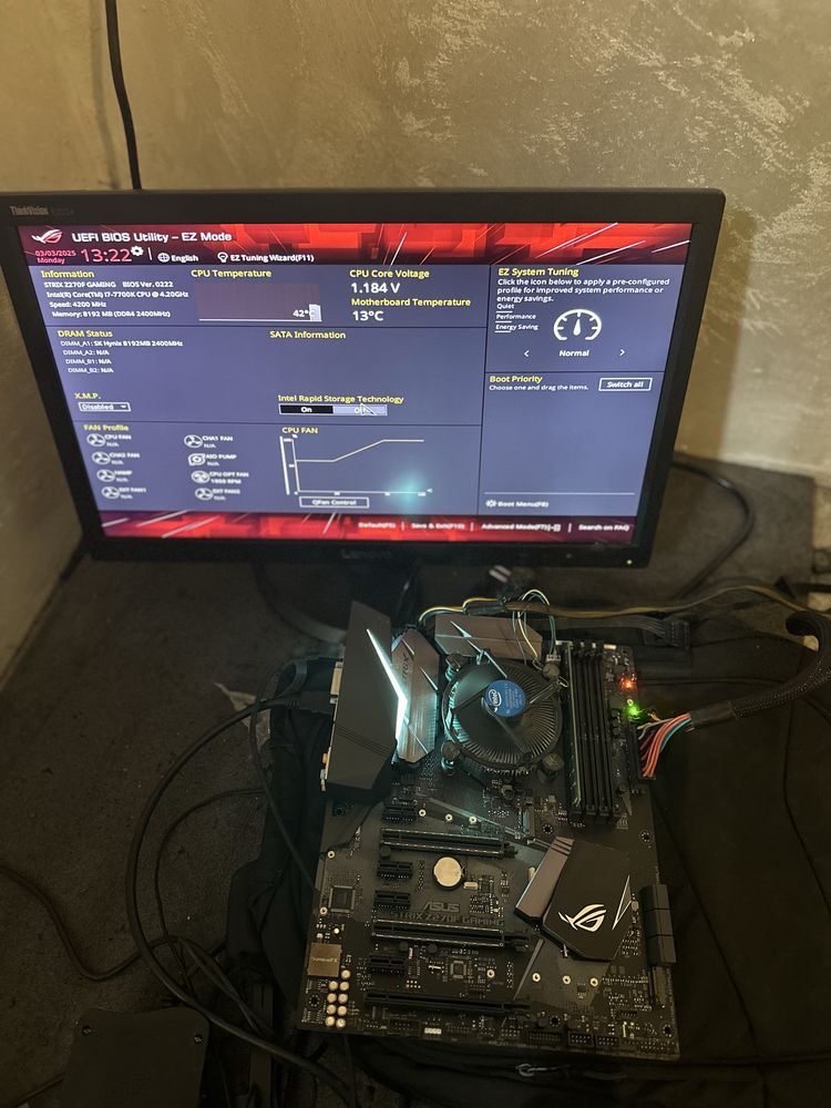 ASUS ROG STRIX Z270F GAMING 1151 и процесор I7700к и рам 8 gb