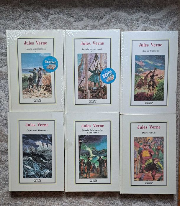Colectie carti JULES VERNE-vol. 2 ,3 , 4 , 5 ,6 , 7