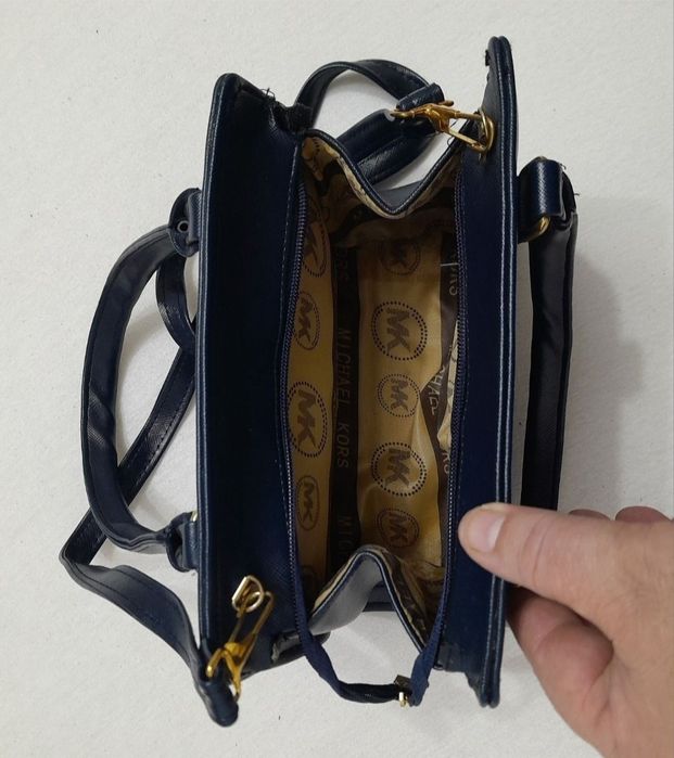 Geanta de umăr MICHAEL KORS, din piele bleumarin navy small